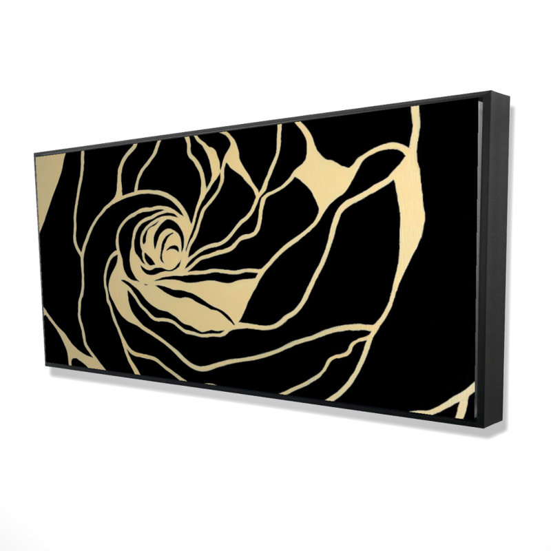 Silhouette of a rose - 24"x48" Framed canvas