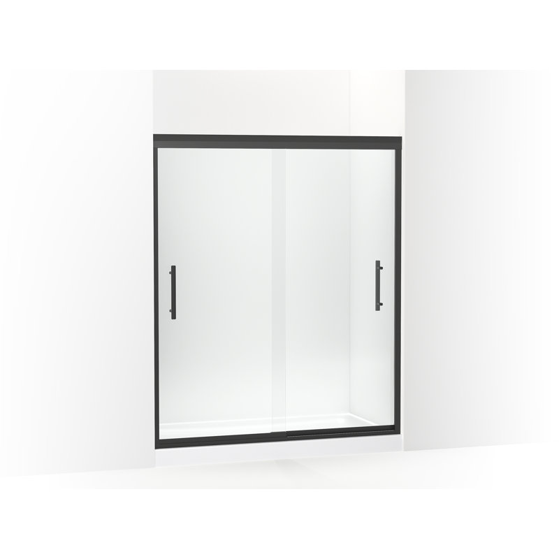 Finesse 56.62" W x 70.06" H Double Sliding Frameless Shower Door with Clean Coat Technology