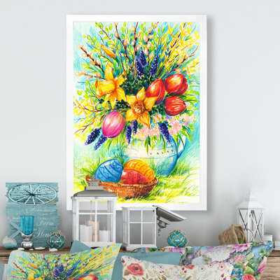 Easter Flower And Eggs Bouquet " Easter Flower And Eggs Bouquet " by Designart