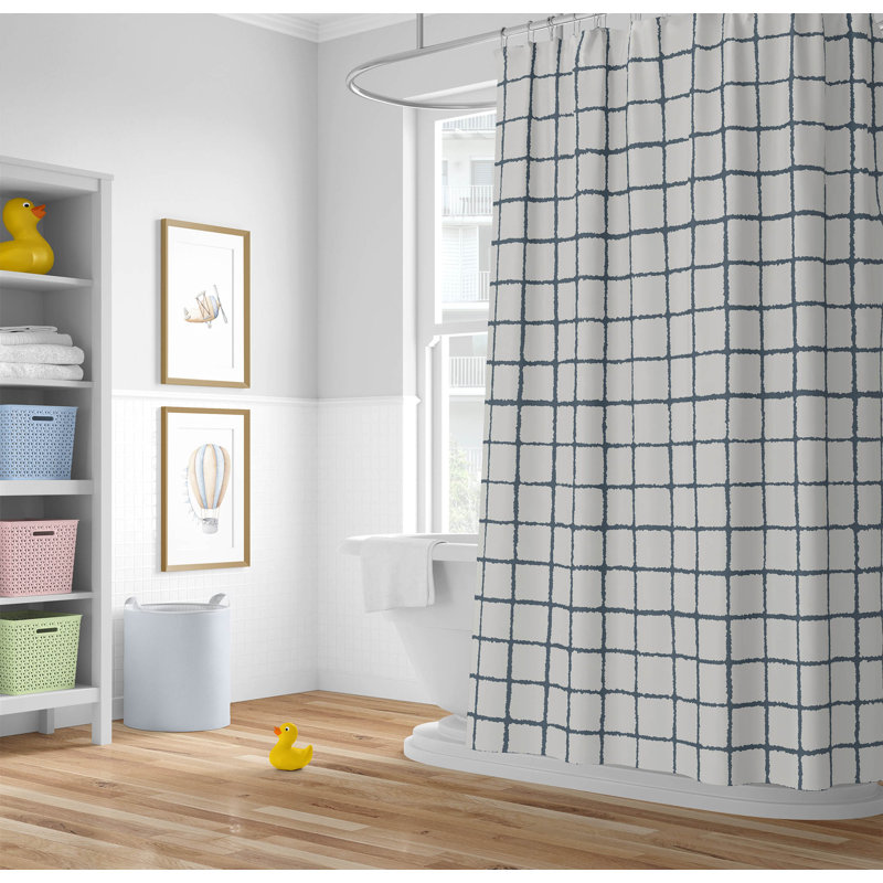Rebar Ultra-Thin Lightweight Shower Curtain, Blue