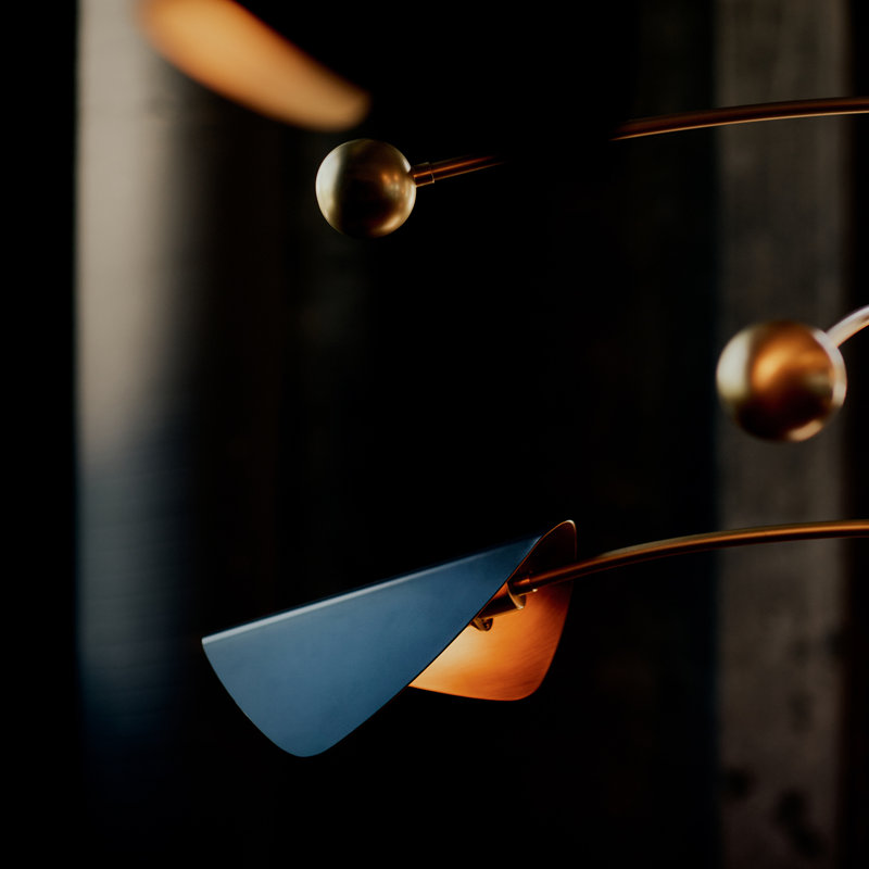 Eclipse Chandelier (Blackened Brass and Natural Brass), Blackened Brass