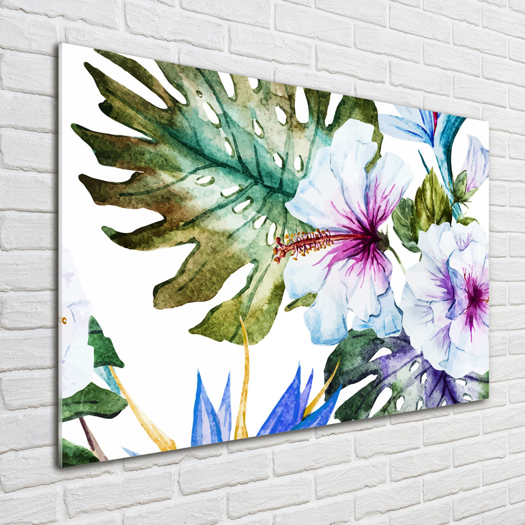 Glasbild Hawaiianische Blumen