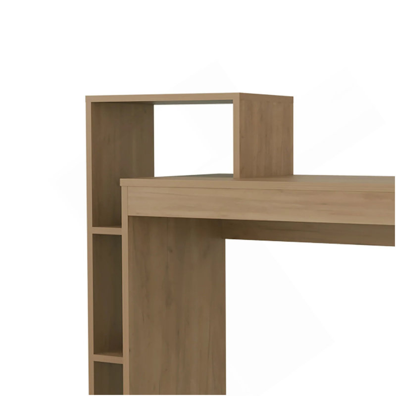 Natural Oak Computer Desk With Open Storage