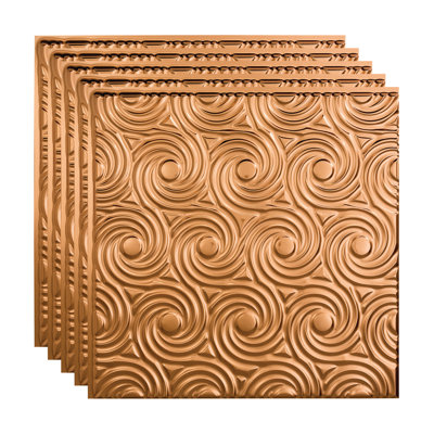 23'' L x 23'' W Textured Vinyl Glue Up Ceiling Tile