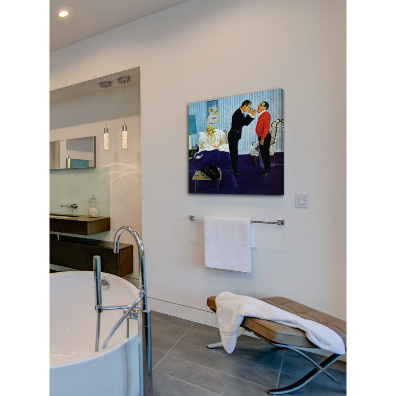 « house call » par george hughes, reproduction d’art sur toile tendue, H 18 po x l 18 po