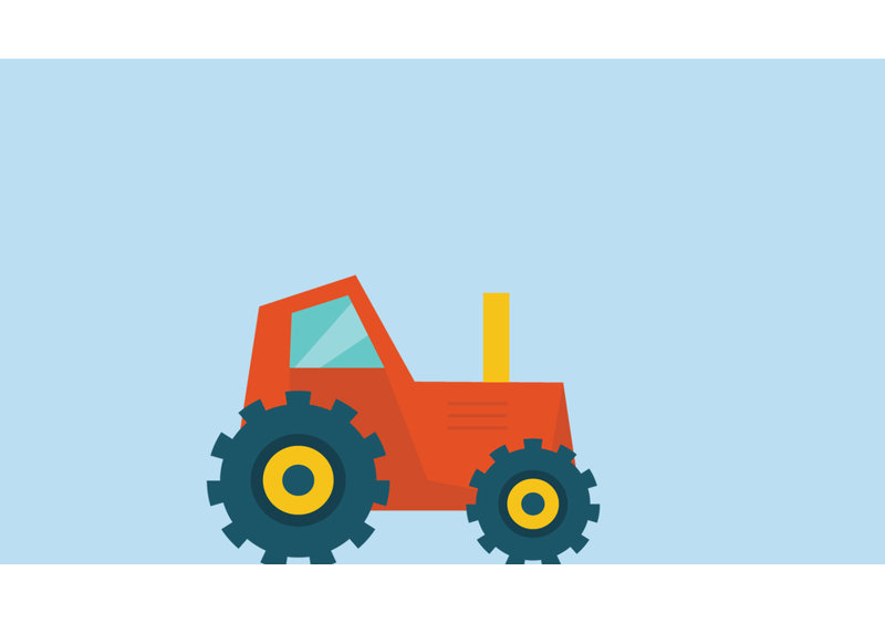 Décalcomanie murale tracteur Ingham, Orange