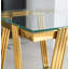 Ensemble de 2 tables basses Modern en acier inoxydable, verre trempé transparent double couche, pour le salon et le bureau-450958491