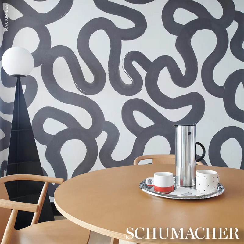 Schumacher x Hadiya Williams Trace Wallpaper, Carbon