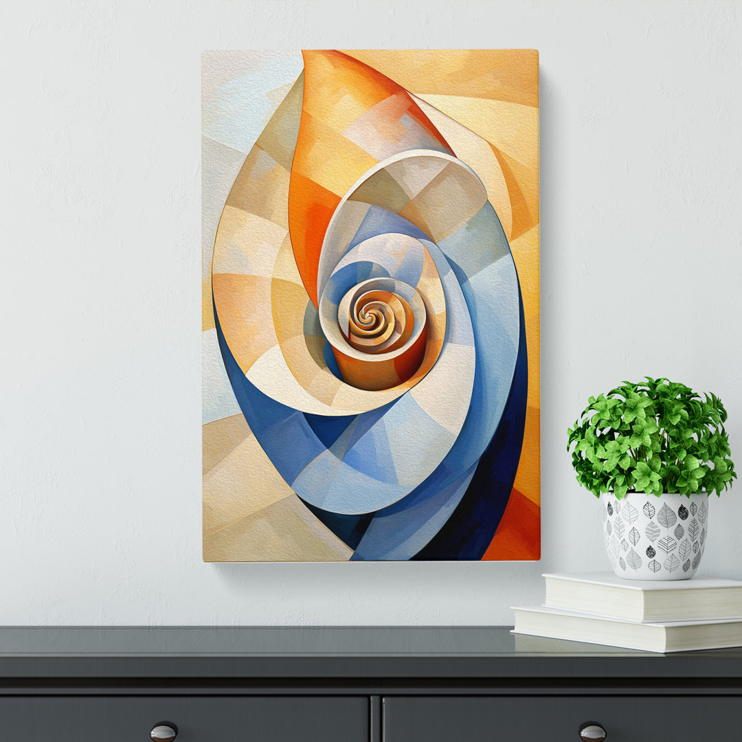 Seashell Cubism Art No.2 - Wrapped Canvas