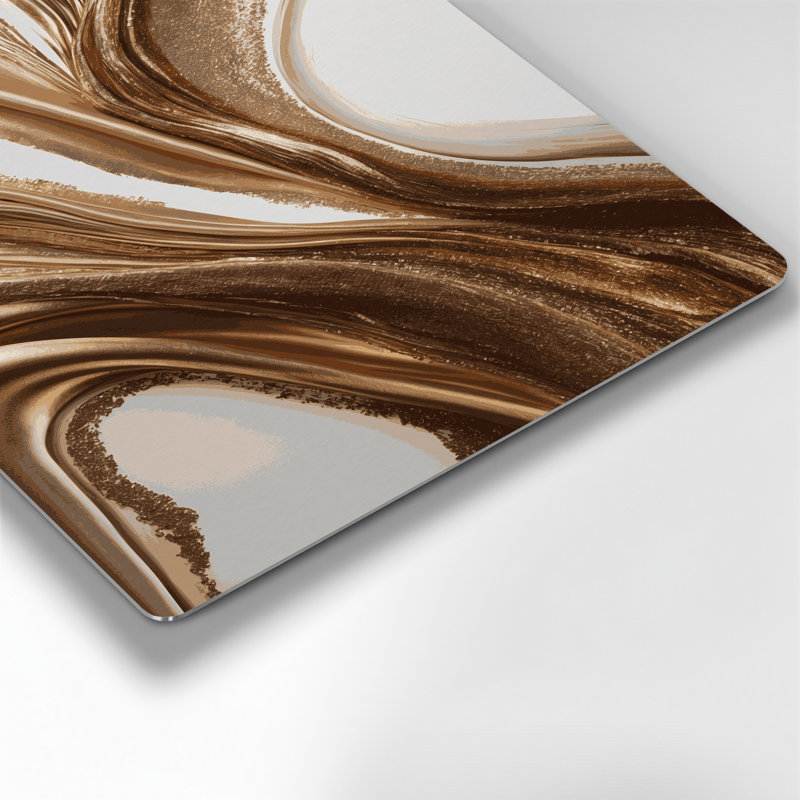 Art mural abstrait en métal beige 97, H 11 po x l 14 po