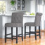 Burlison 25.25" Fabric Upholstered Wood Counter Stool with Low Back, Set of 2
