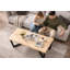 Table basse rectangulaire Strata Orion de 43 po avec dessus en bois et piètement géométrique en métal, bois beige-1386501676