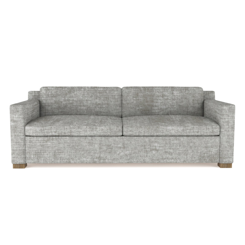 Mercer Track-Arm Extra Long Sofa, Weathered, Box Weave Linen Blanc, 33.5" H x 120" W x 39" D