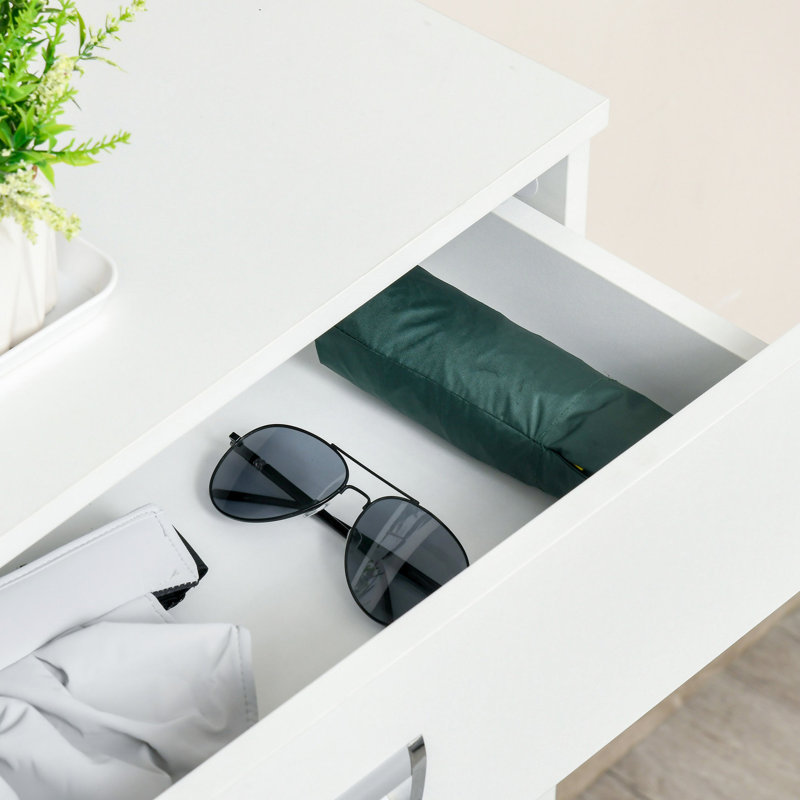 Rangement moderne pour 3 chaussures, armoire blanche avec 2 portes rabattables et tablette réglable pour 16 paires de rangement