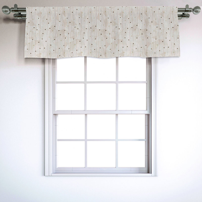 Sateen Polka Dots Ruffled Window Valance