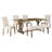 6-Piece Farmhouse Dining Set With Rectangular Table, Upholstered Chairs, And Bench For Family Gatherings-1016837760-1016837765