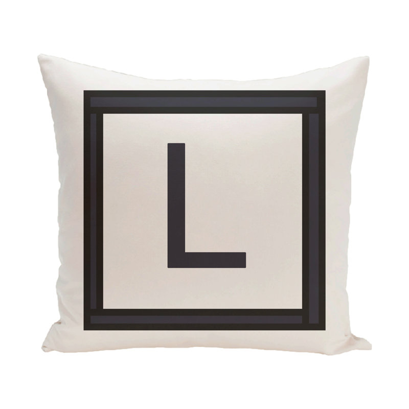 Reversible Throw Pillow, 20" H x 20" W x 2" D, White / Black, L