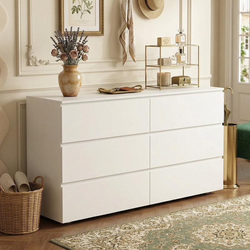 Anastasiya 59'' W 6 - Drawer Dresser, White