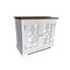 Armoire d'appoint en bois massif Logan avec porte miroir et tablette brun / blanc-1476751813