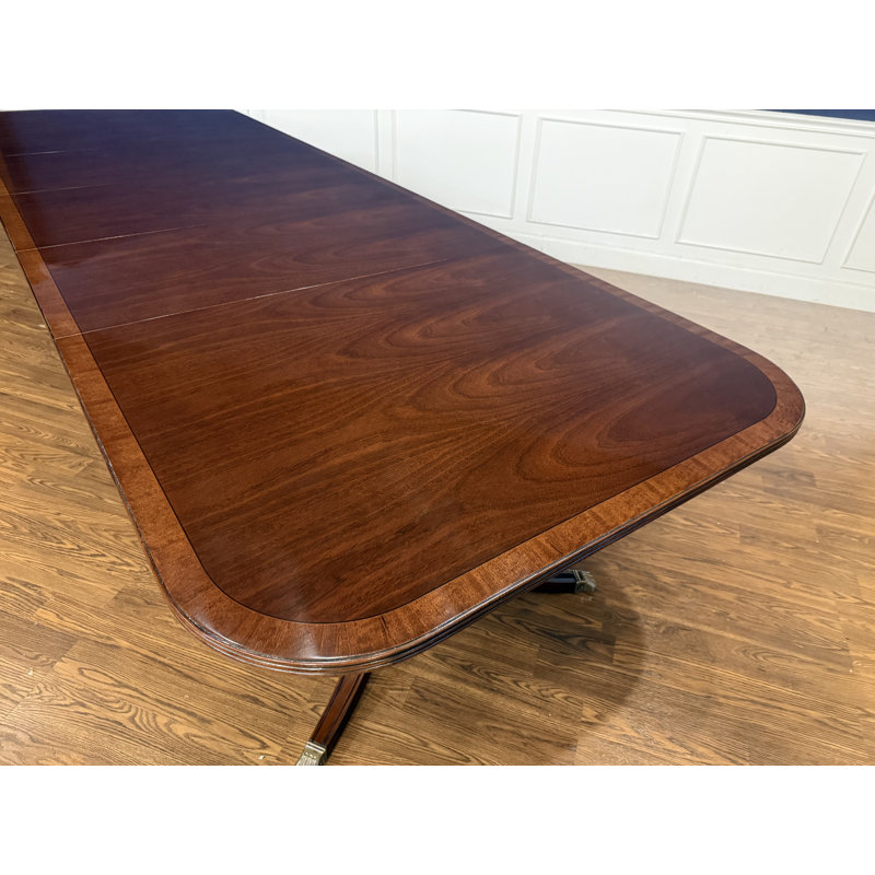 Traditional Banded Mahogany Dining Table