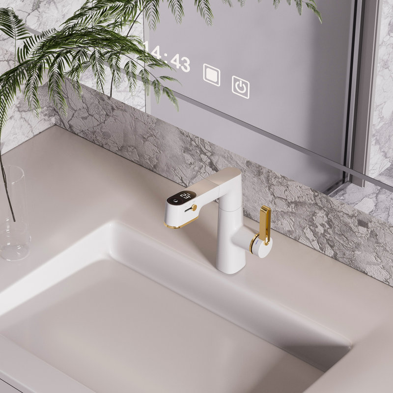 Single Hole Digital Pull-Out Bathroom Faucet