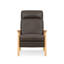 Fauteuil inclinable en cuir pleine fleur de 72 cm de large avec structure en bois-2080482801
