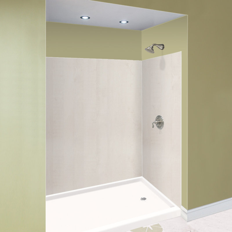 Paroi de douche à 3 panneaux Expressions, Chêne blanchi, H 72 po x l 60 po x P 36 po