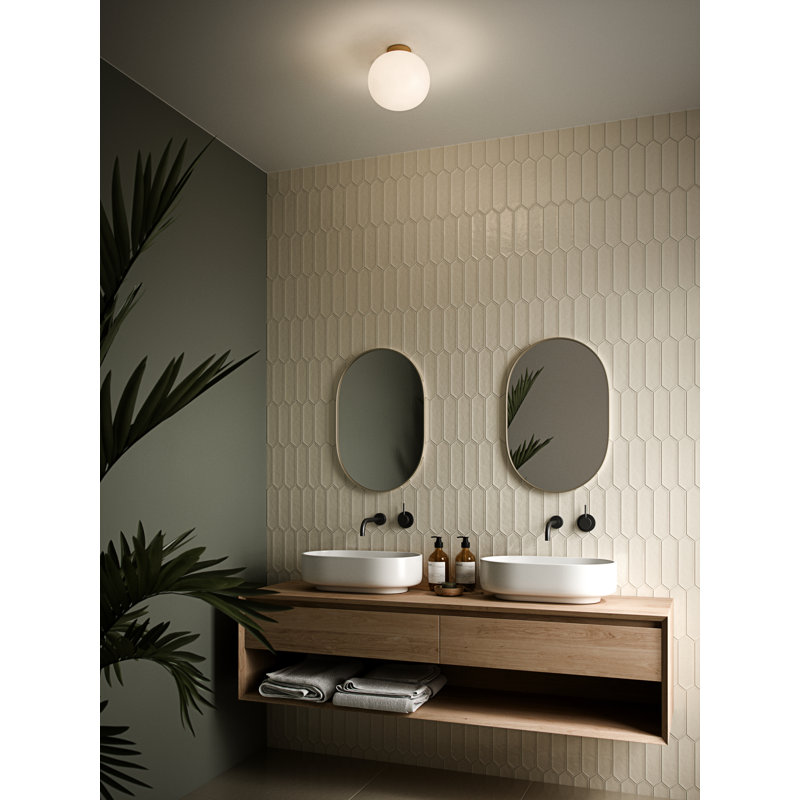 Alton Semi Flush Mount, Opal, White