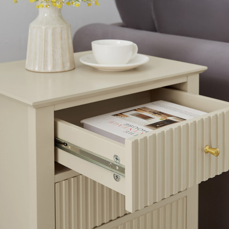 Olivarria 48cm W Bedside Table, Taupe