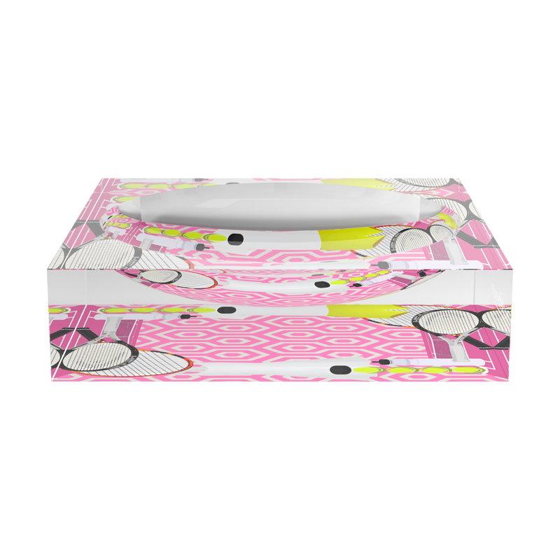 Plat à tennis tennis, L 6 po x P 6 po x H 2 po, Blanc rose