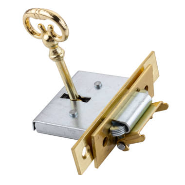 Round Corner Desk Lock Brass