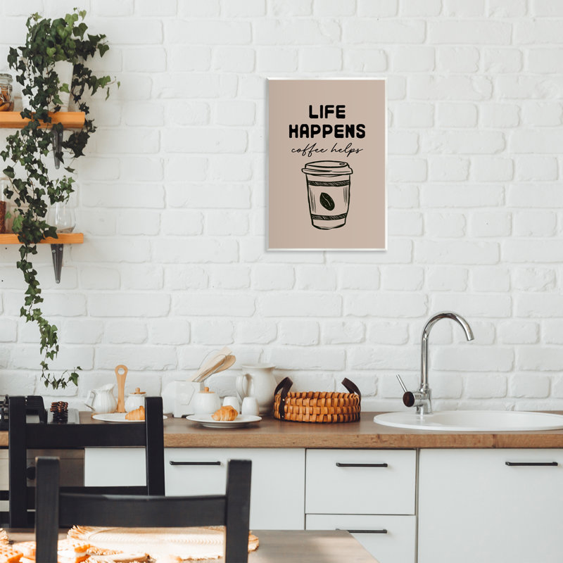 «Life Happens Coffee Helps», plaque murale par JJ Design House LLC, H 15 po x l 10 po