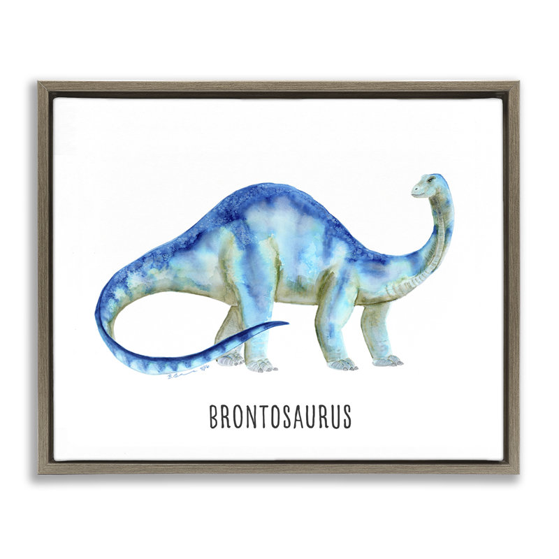 «Brontosaurus Dinosaur Apprendre» par Brett Blumenthal, H 25 po x l 31 po, Encadrement brun
