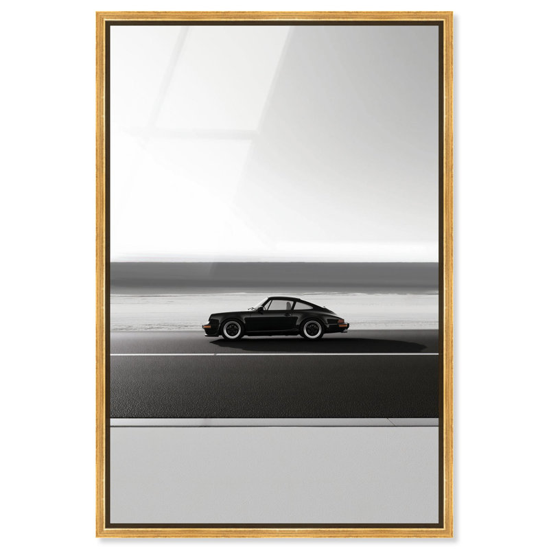 Oliver Gal Classic 964 Wheels Sports Car - Framed Acrylic Glass Wall Art, Gold, 36" H x 24" W
