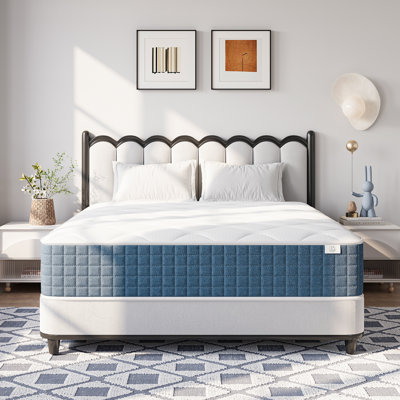 Blue 25cm Thick Medium-Hard Pocket Spring Mattress with Memory Foam