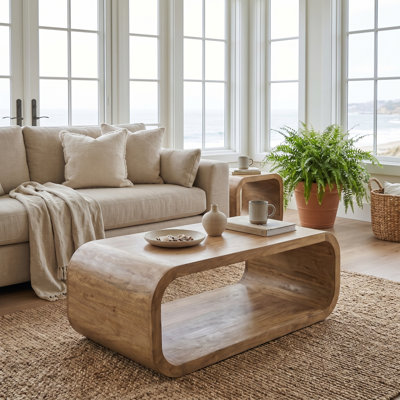 Ocate Handmade Natural Mango Wood Storage Coffee Table