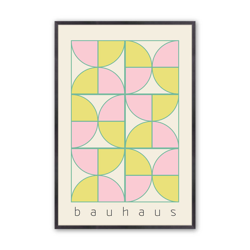 «Bauhaus Pastel Play» par Looks Printables, Papier encadré en zinc patiné, H 17,25 po x l 13,25 po x P 1,25 po