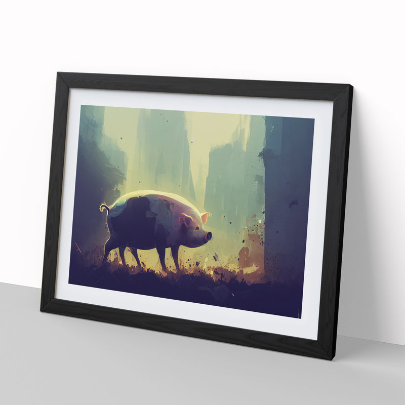 Pig Vol.2 - Single Picture Frame Print, Black Framed, 46cm H x 64cm W x 2cm D