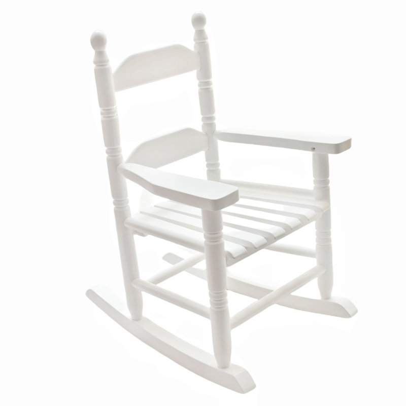 Child Rocking Chair For 3-6 Small Baby Kids Wooden Outdoor Furniture White Indoor Living Room Lounge Bedroom Porch Patio Outside 