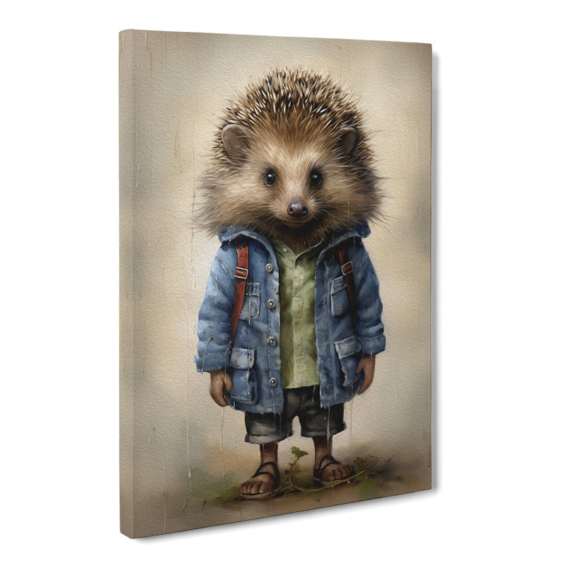 Hedgehog With Glasses - No Frame Print, 60cm H x 40cm W x 3cm D