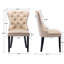 Ensemble de 2 chaises de salle à manger modernes en similicuir rembourrées de style Mid-Century capitonnées avec dossier à anneaux Chaises d'appoint confortables avec garniture cloutée-100752893