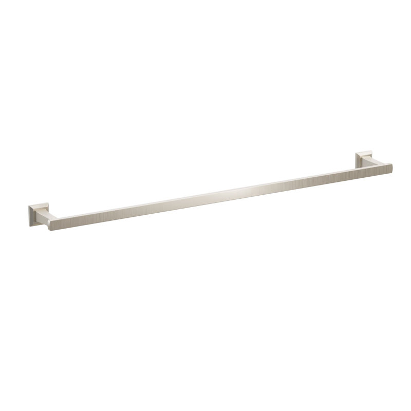 Porte-serviettes évasé transitionnel 9 po Emtek avec rosette carrée chanfreinée, H 1,625 po x L 31,34 po x P 3,125 po