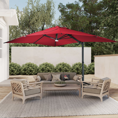 Soheir 157.48'' x 118.11'' Rectangular Lighted Cantilever Umbrella