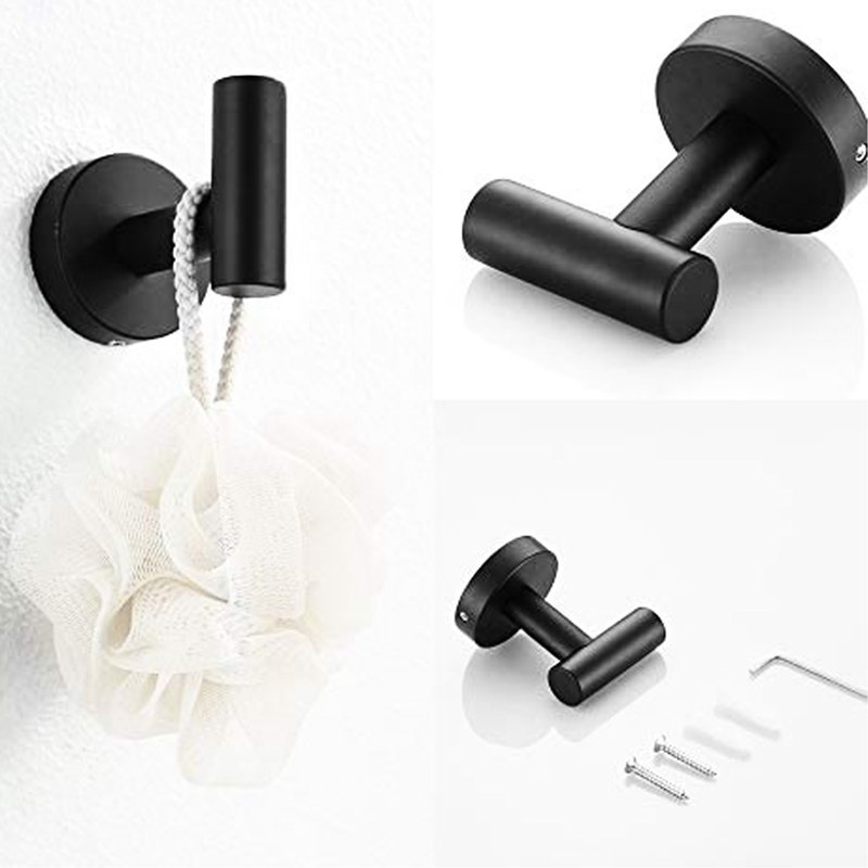 Sus304 Stainless Steel Bathroom Hardware - 3 Pieces Matte Black. Includes Towel Bar, Toilet Paper Holder, Robe Hook. Rustproof, Heavy Duty, Scratch-. Modern Look. Simple Installation. Mounting