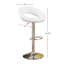 Tabouret en similicuir blanc à hauteur réglable avec 2 chaises pivotantes en PVC-949575035