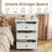24 Inch 3 Drawer Nightstand With Melamine Surface USB Type C And US Standard Power Outlets-85879172