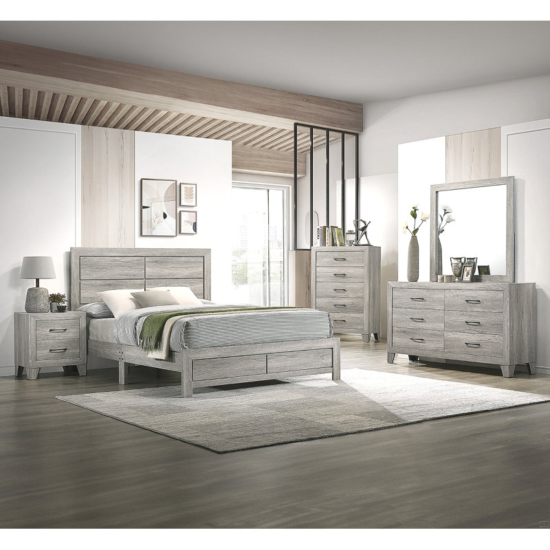 Meuble en bois 1 pièce 5 tiroirs, Gris