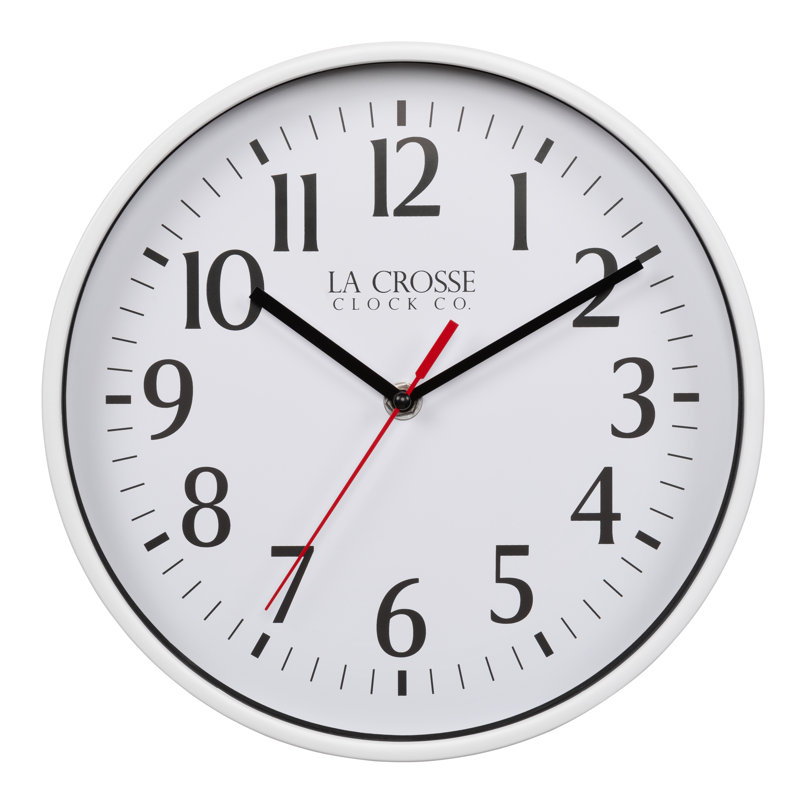 La Crosse Clock 10 in. Basics Analog Quartz Wall Clock, White