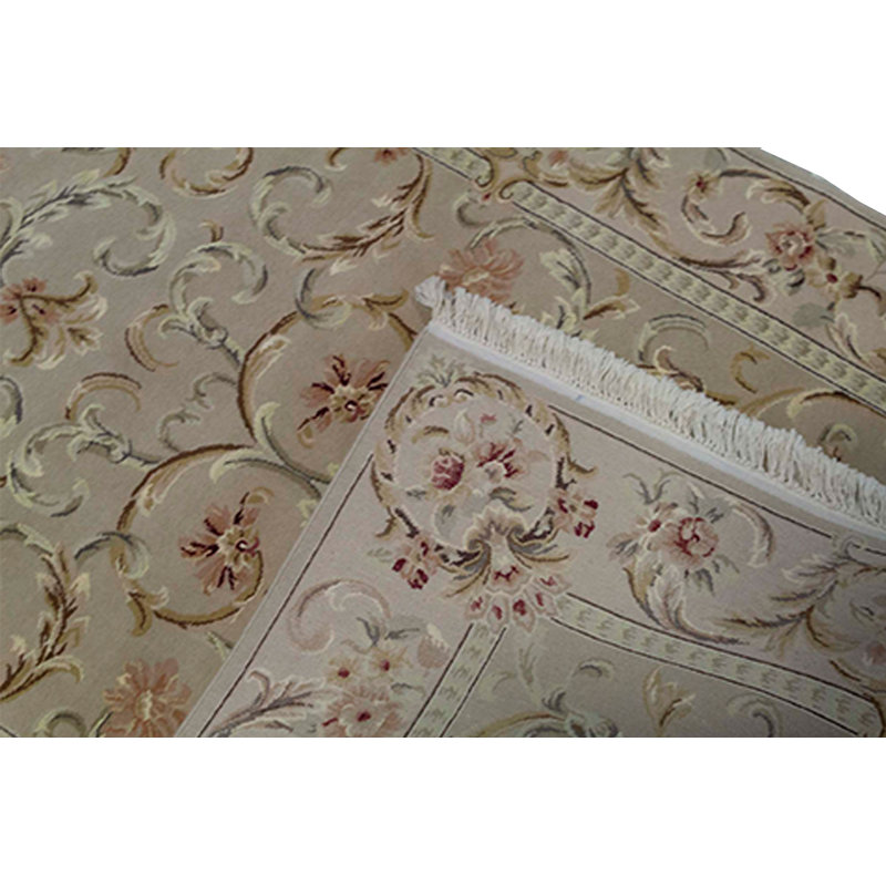Tapis beige et beige noué à la main de haute qualité