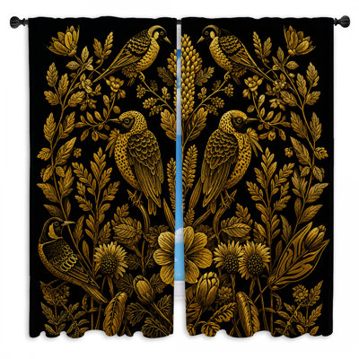 Rideaux de fenêtre Golden Birds Botanical